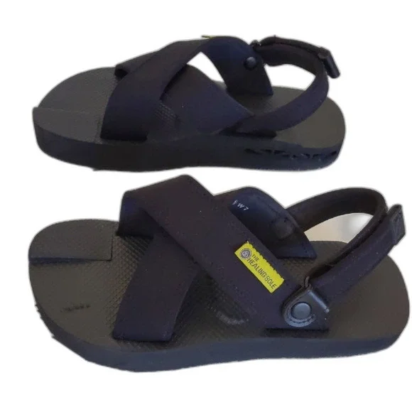 Womens' The Healing Sole Plantar Fasciitis Black Strappy Sandals Size 7 - Picture 4 of 9